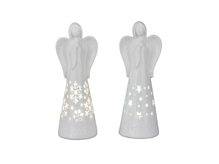 Engel Figur Porzellan-Weihnachtsengel mit LED-Beleuchtung Engel Figur Porzellan-Weihnachtsengel mit LED-Beleuchtung