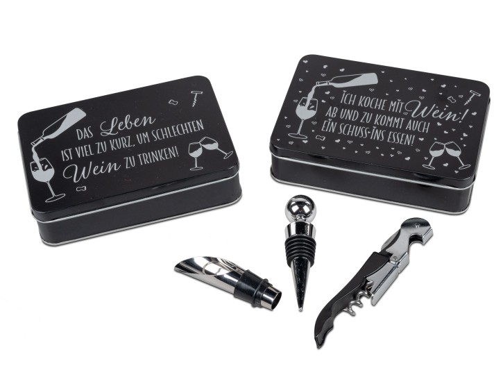 1 Geschenk-Set mit Spruch - mit  3 verschiedenen Flaschenöffnern - Geschenke für Männer - Auswahl nach Verfügbarkeit