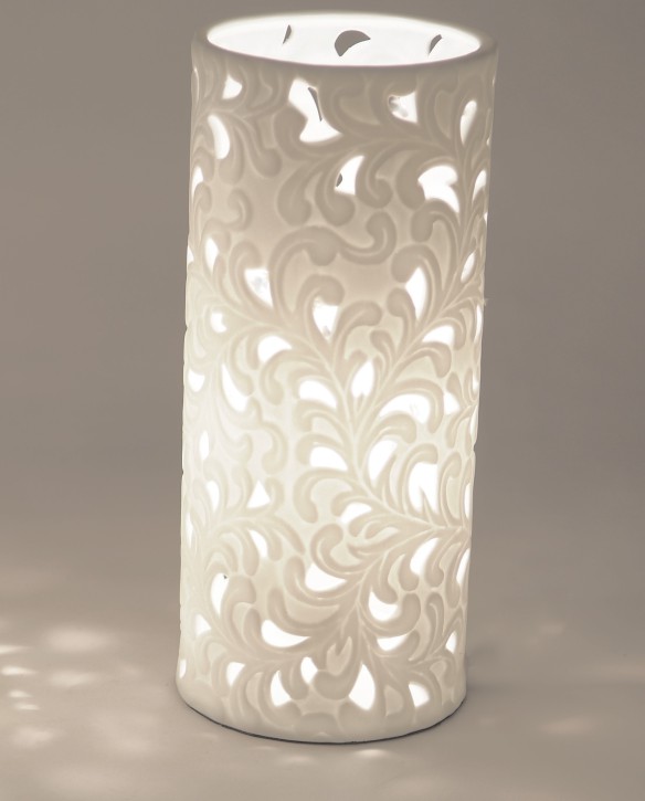 Formano Bollweg Lampe Kugel Tischlampe rund, Harmonie aus Porzellan mit Durchbruch 10x23cm