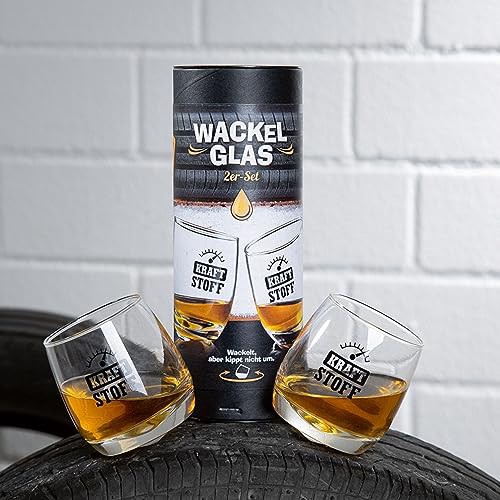 2 er Set Whisky-Gläser -Kraftstoff-Rumgläser Wackelglas Schwenkglas in Geschenkbox 