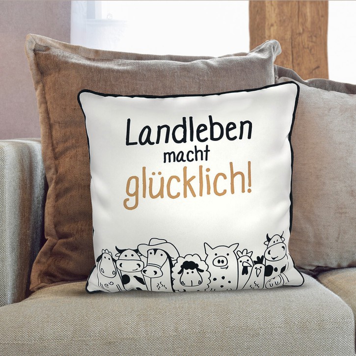Lustiges Kissen-Landleben-15x45x45cm mit Spruch
