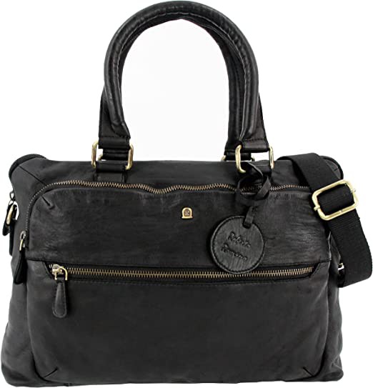 Roberto Romano handgefertigte Damentasche SORRENTO aus Echtem Leder in schwarz 48202
