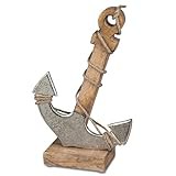 formano Maritimes Dekoobjekt Anker mit Tau Aluminium und Mango Holz - 26cm formano Maritimes Dekoobjekt Anker mit Tau Aluminium und Mango Holz - 26cm