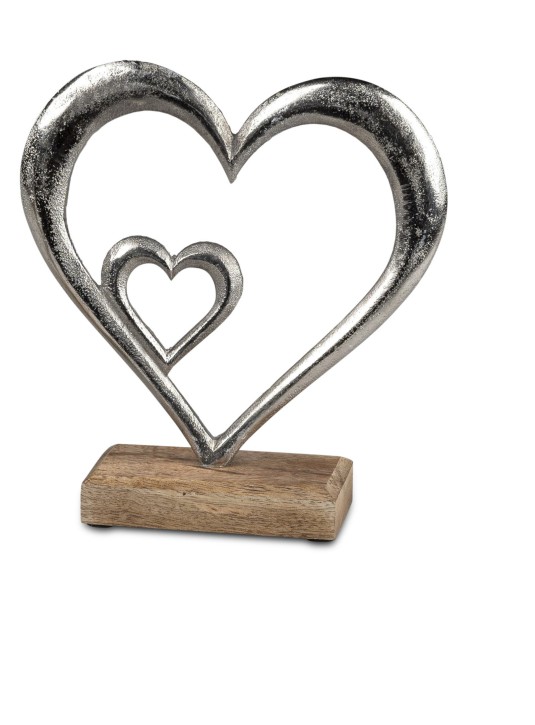 Dekoratives Herz Skulptur mit Fuß, 19 cm - Hochzeitgeschenk