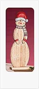 Weihnachtliche Holz Figur Schneemann Winni stehend