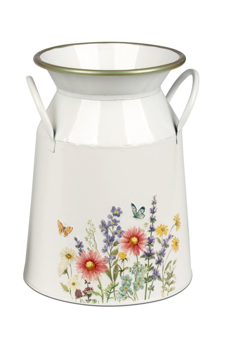 Dekorative Metall- Milchkanne Blumenmeer,Lieferumfang 1  Stück
