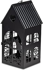 Dekorative Laterne  19x38cm klassisches Design aus lackiertem Eisen Metall Katze schwarz