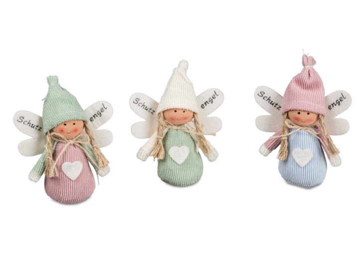 Schutzengel 8cm aus Textil sitzend