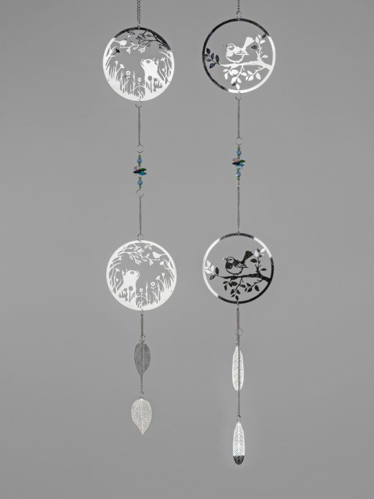 2 Stück Fensterdekoration Frühling Girlande aus Edelstahl