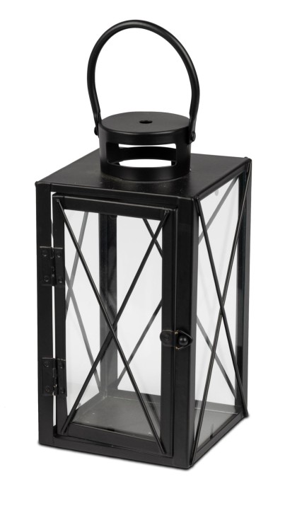 DekorationMetall Laterne Schwarz mit Tragegriff 8x15cm