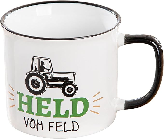 Kaffeebecher, Held vom Feld, Traktor, Keramik, 9,8cm x 8,7cm, 390ml