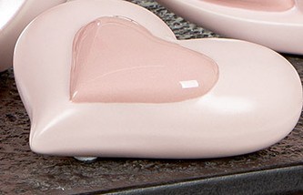 Keramik Dekoobjekt in Herzform, Rosa, Oval, 5x20x12 cm, für Valentinstag?