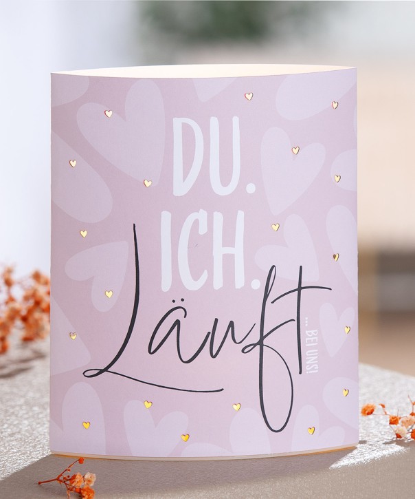 LED Dekoleuchte mit Spruch- Du Ich Läuft bei uns