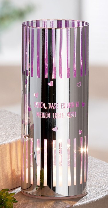 LED Windlicht Glas-Schön das es Dich in meinen Leben gibt!