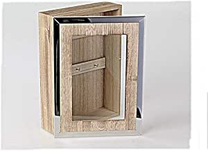 Schlüsselkasten 20x8x28cm Edelstahl - Holz Kombination