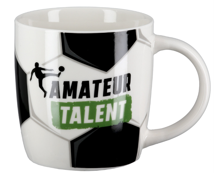 Tasse / Becher, "Fußball", Fußballmotiv 62725 ,12x9x8,5cm, Geschenk für Fußballer