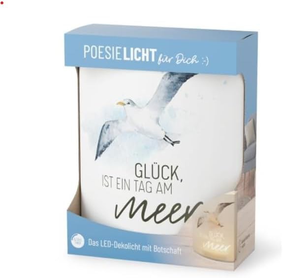 LED-Laterne Poesielicht  Möwe "Glück, ist ..