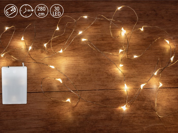 Lichterkette für Dekoration Lichtgirlande 30LED; ca. 280cm
