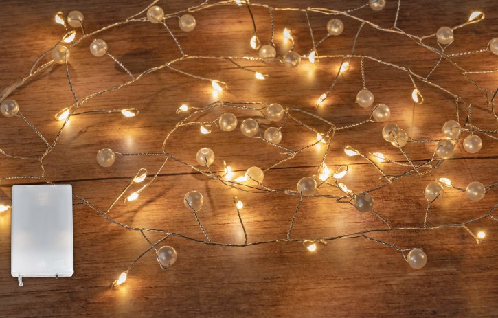 Formano Lichterkette 120cm lang mit 40  LED-Lämpchen mit Perlen