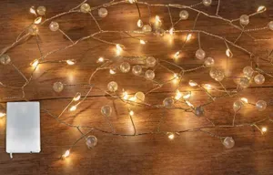 Formano Lichterkette 120cm lang mit 40  LED-Lämpchen mit Perlen