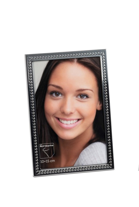 Dekorativer Fotorahmen Bilderrahmen 10x15cm in Alumium silber