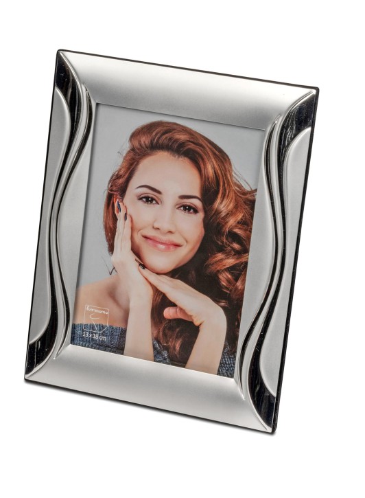Formano Bilderrahmen Silber Welle , Moderner Fotorahmen für 13x18 cm, Aluminium Matt-Glänzend 