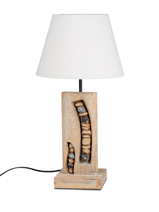 Dekorative Tischlampe Stehlampe in Holz-Steinoptik Design