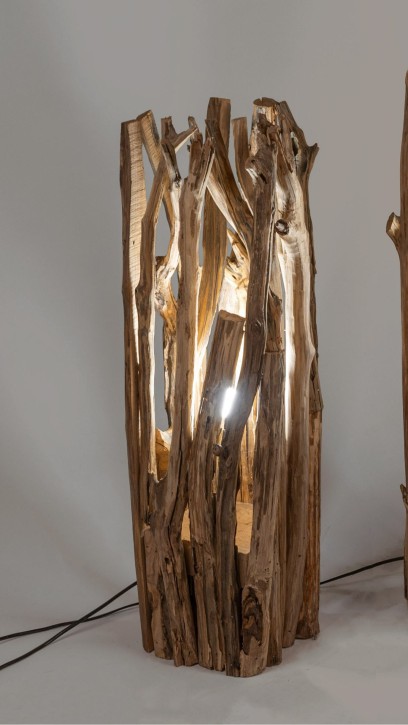 Lampe Holz-Naturl Tischlampe Design Leuchte - Deko-Lampe30x75cm