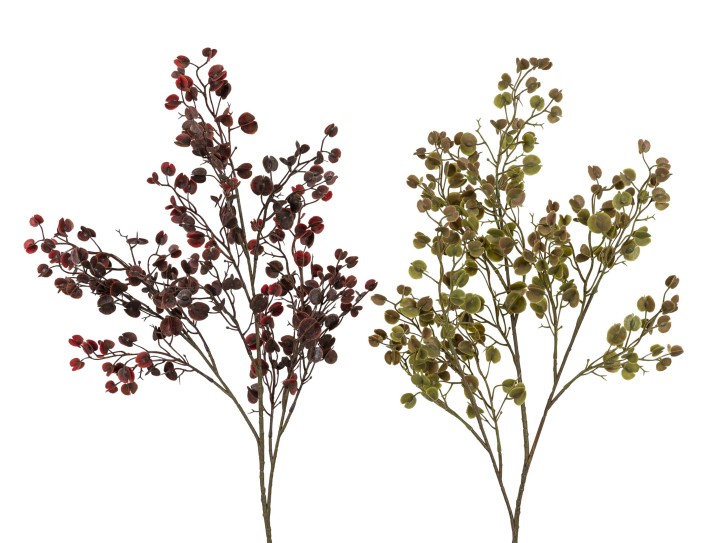 Deko Blätterzweig Herbst/Winter Beeren 64cm künstlicher Zweig - Lieferumfang 1 von 2 Varianten