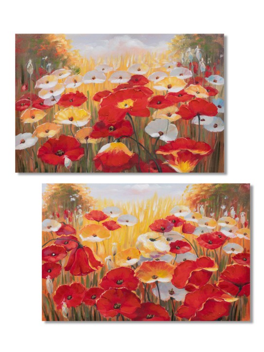 Bild Mohnblumen, Wandbild mit Blumenfeld 40x60cm ,Auswahl nach Verfügbarkeit