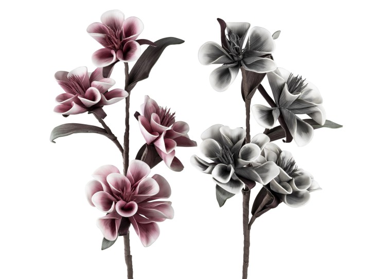1 Stück Deko Blüte Deko Blume Kunstblume  grau oder weinrot Blütenzweig 104