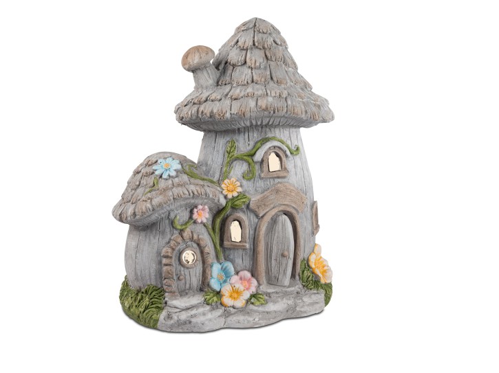 Dekoratives Haus Pilzhaus mit Solar-Licht, 38 cm