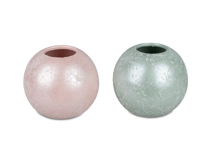 Formano 1 Stück Kugelvase Vase Springtime 15cm aus Keramik in rosa oder grün- Dekoration für ein schönes Zuhause-Farbwünsche mit Mail