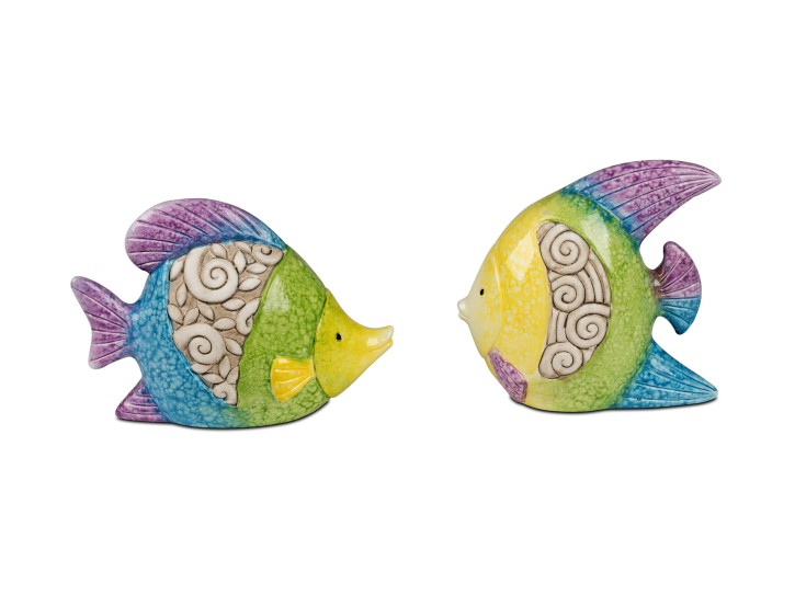 Fisch 15x11cm 2 Stück sort. aus Keramik gefertigt 