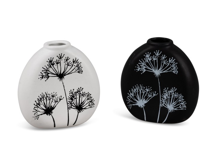 Formano 1 Stück Blumenvase Dekovase Vase aus Keramik Vase 13x13cm  schwarz o. weiss - bitte Mail welche gewünscht