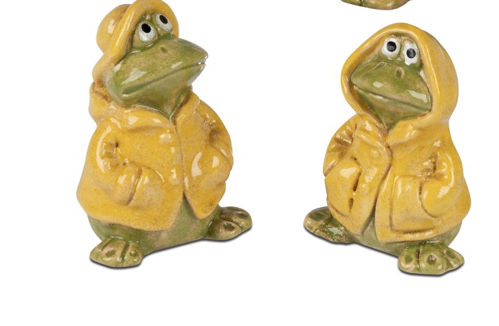 2 Stück Frösche- Frosch mit Regenmantel sort.