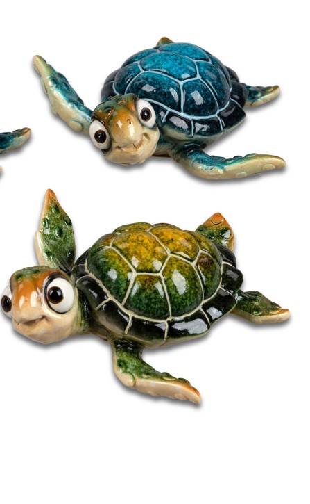 Formano 2er Set Dekofigur Schildkröte Harry - Polyresin 10 cm