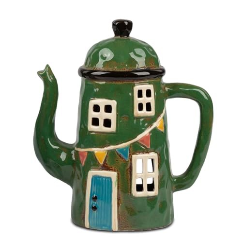 Formano Windlicht Kanne 20x22 cm Steinzeug Handbemalt