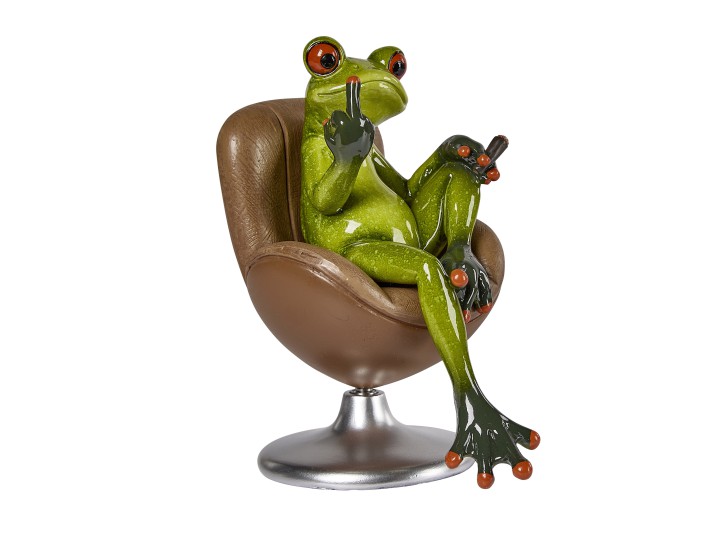 Frosch mit Zigarre - Deko Figur Dekofigur Zierfigur als Geschenk für den Chef