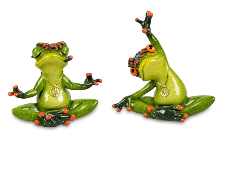 Deko-Figur Yoga Frosch hellgrün sort. 1von 2 Modellen