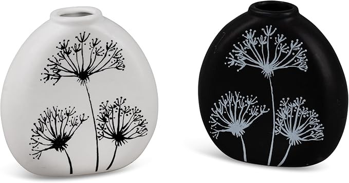 Formano 1 Stück Blumenvase Dekovase Vase aus Keramik Vase 13x13cm  schwarz o. weiss - bitte Mail welche gewünscht