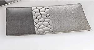 Deko-Schale 30x14cm Serie silber - grau aus Keramik