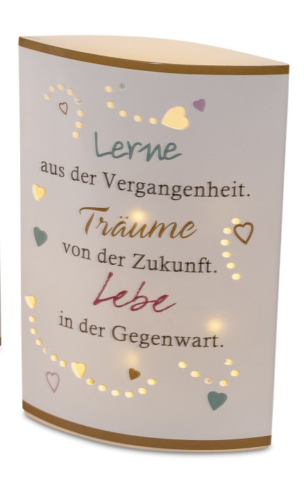 Licht mit Spruch- Lerne aus der Vergangenheit
