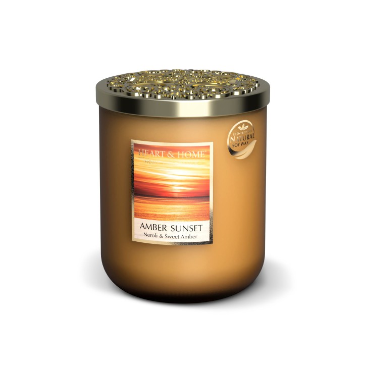 Heart & Home - Home Fragrance Duftkerze Amber Sunset 110 g Inhalt: 0.110 Kilogramm (217,30 € * / 1 Kilogramm)