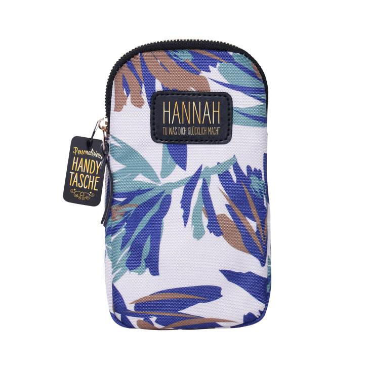 Handytaschen mit Kordel zum Umhängen Umhängetasche mit Reißverschluss -Handytasche Hannah