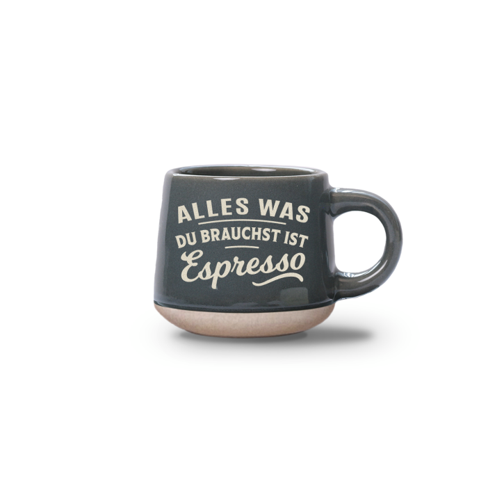 Espresso-Tasse Alles was Du (Espresso) - 60ml , spülmaschinenfest im Landhausstil