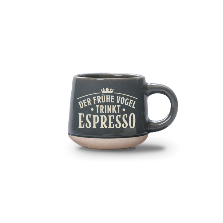 Espresso-Tasse Der frühe Vogel… - 60ml , spülmaschinenfest im Landhausstil