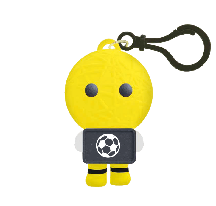 Glück Maskottchen Voodoo mit Spruch handgemachte Sorgen-Püppchen-Stress Dolls Fußballfan (Schw.-Gelb)