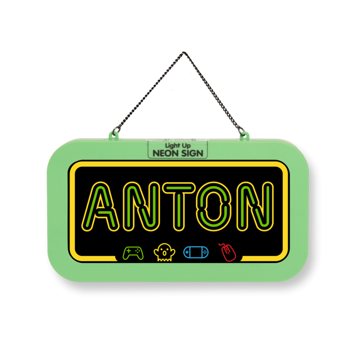 LED Leuchtschild Neonschild mit Namen , Leuchtende Wanddekoration mit Batterie, 18,7x10,3x1,6cm - Anton LED Leuchtschild Neonschild mit Namen , Leuchtende Wanddekoration mit Batterie, 18,7x10,3x1,6cm - Anton
