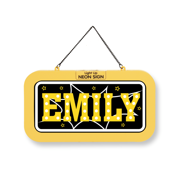 LED Leuchtschild Neonschild mit Namen , Leuchtende Wanddekoration mit Batterie, 18,7x10,3x1,6cm - Emily LED Leuchtschild Neonschild mit Namen , Leuchtende Wanddekoration mit Batterie, 18,7x10,3x1,6cm - Emily